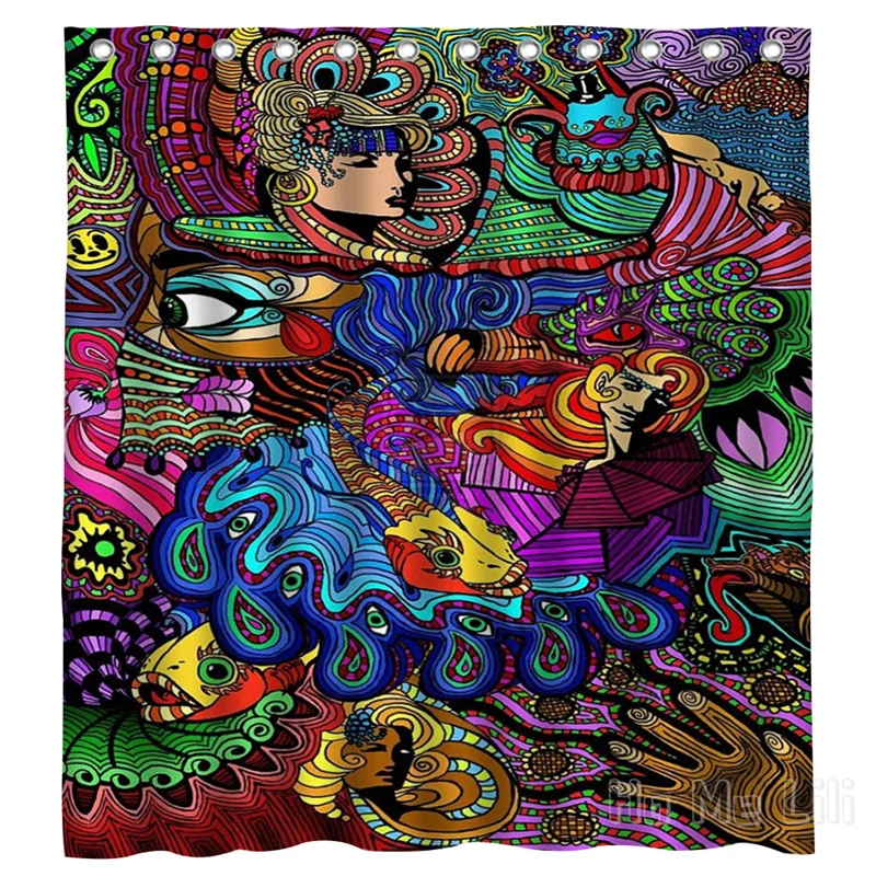 

Abstract Perspective City Landscape Painting Design Waterproof Shower Curtain Bathroom Accessories