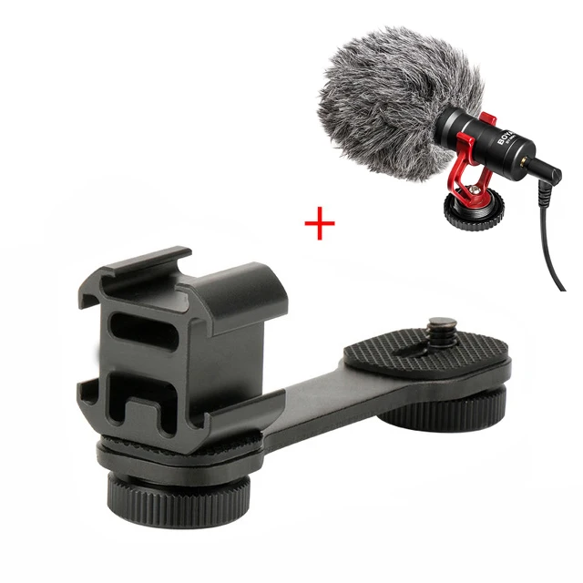 RED Для DJI Osmo Mobile 3 2 Аксессуары тройное крепление Горячий башмак шарнирный адаптер удлинитель кронштейн для Zhiyun Smooth 4 Q2 osmo pocket - Цвет: RED