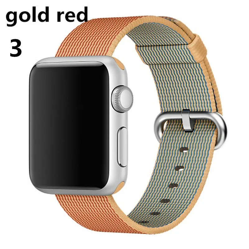 gold red Nato Strap for Apple Watch Band pulseira apple watch 5 4 3 44mm 40mm correa Woven Nylon iwatch band 42mm 38mmBracelet belt - Цвет ремешка: gold red