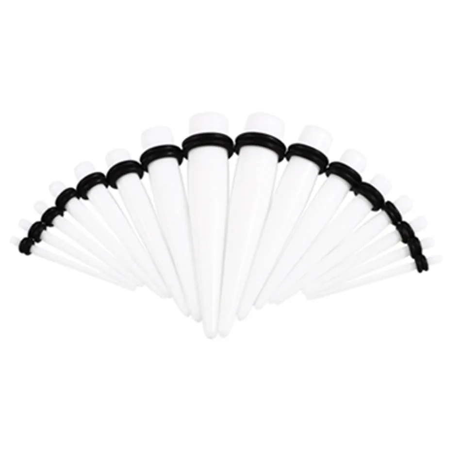 

18pcs/lot Acrylic Ear Gauge Taper and Plug Stretching Kits Mixed Color Ear Flesh Tunnel Expansion Body Piercing Jewelry 14G-00G