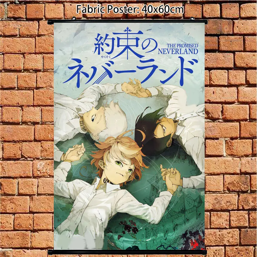 Тканевый плакат прокрутки Yakusoku No обещанного Neverland Decoratiom 60x40 см|Рисование и