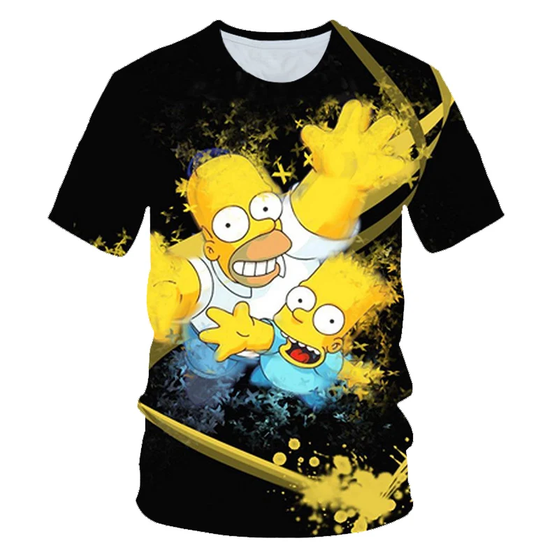

Boys 3D Anime Tshirts Cartoon Black Man Skateboard Simpson T-shirt Summer Cool kids Boys And Girls Fashion Short Sleeves T Shirt