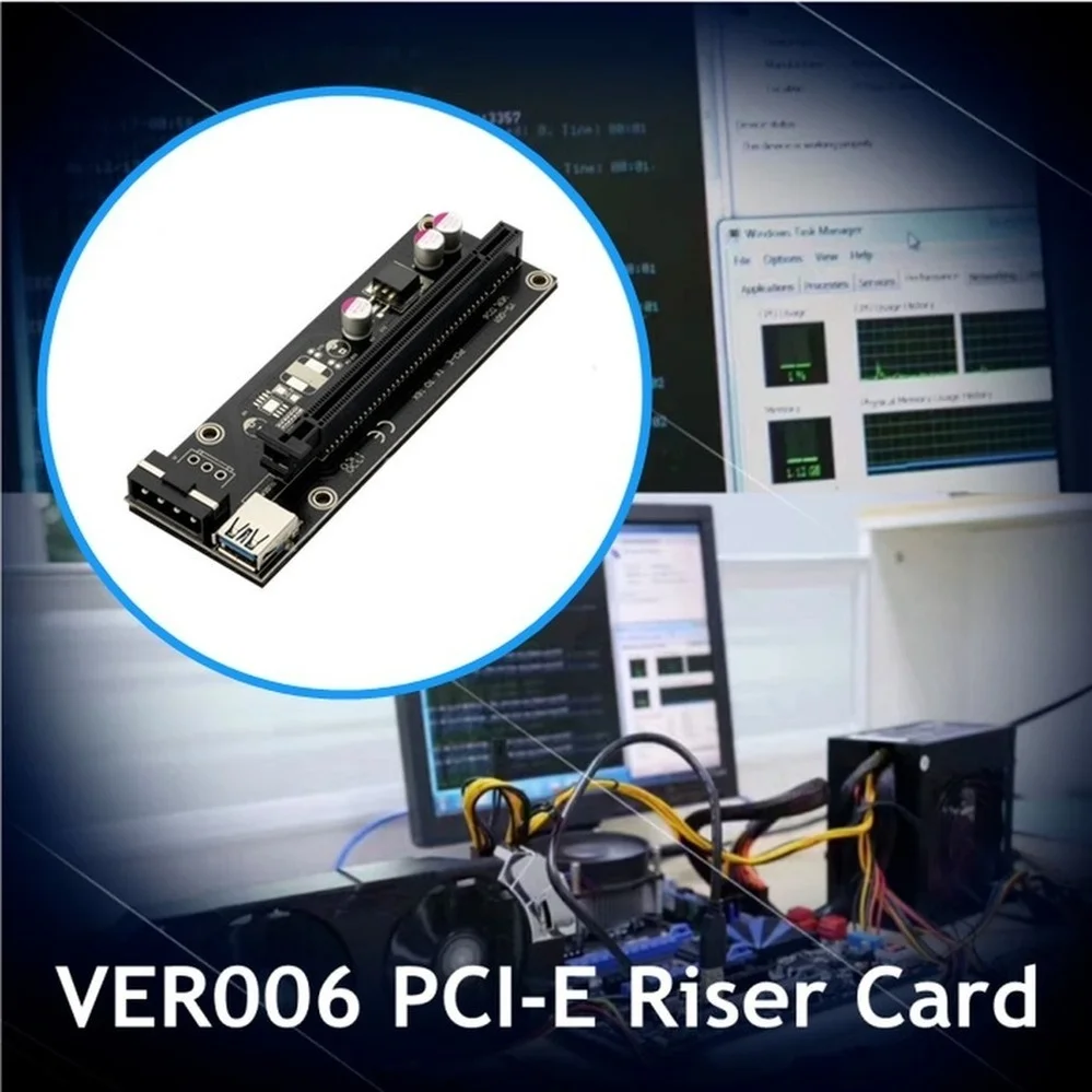 PzzPss VER006 PCI-E 1X до 16X Экспресс райзеры карта PcIe удлинитель адаптер SATA к 4-контактному