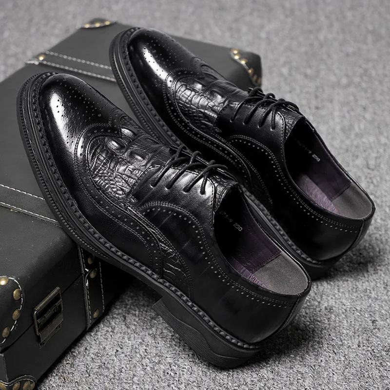 

Туфли-оксфорды мужские в стиле ретро, брендовые, для офиса, свадьбы, классические, на шнуровке, Кожаные Мокасины