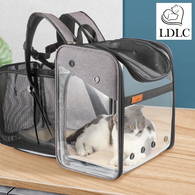 

Space Capsule Transparent Pet Carrier for Cat and Small Dog,Back Expandable pet Backpack,Pet Carrying Hiking Traveling Backpack