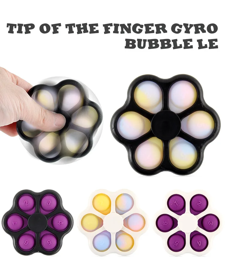 

Fidget Spinner Push Bubbles Toys Novelty Finger Sensory Toy Stress Relief Autism Needs Squishy Simple Dimple