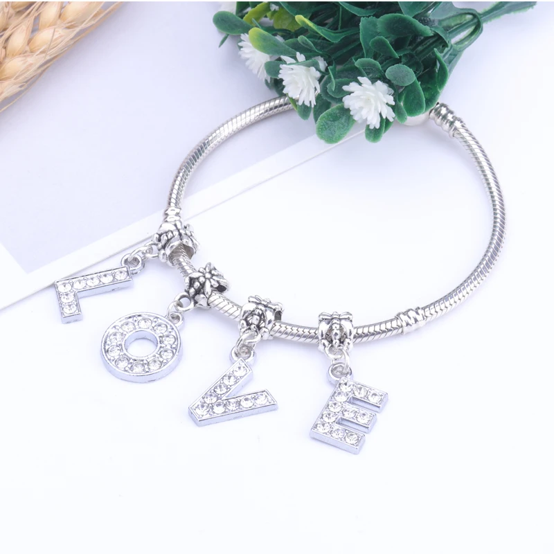 Новый оригинальный шарик сплава A-Z с изображением букв алфавита украшением в