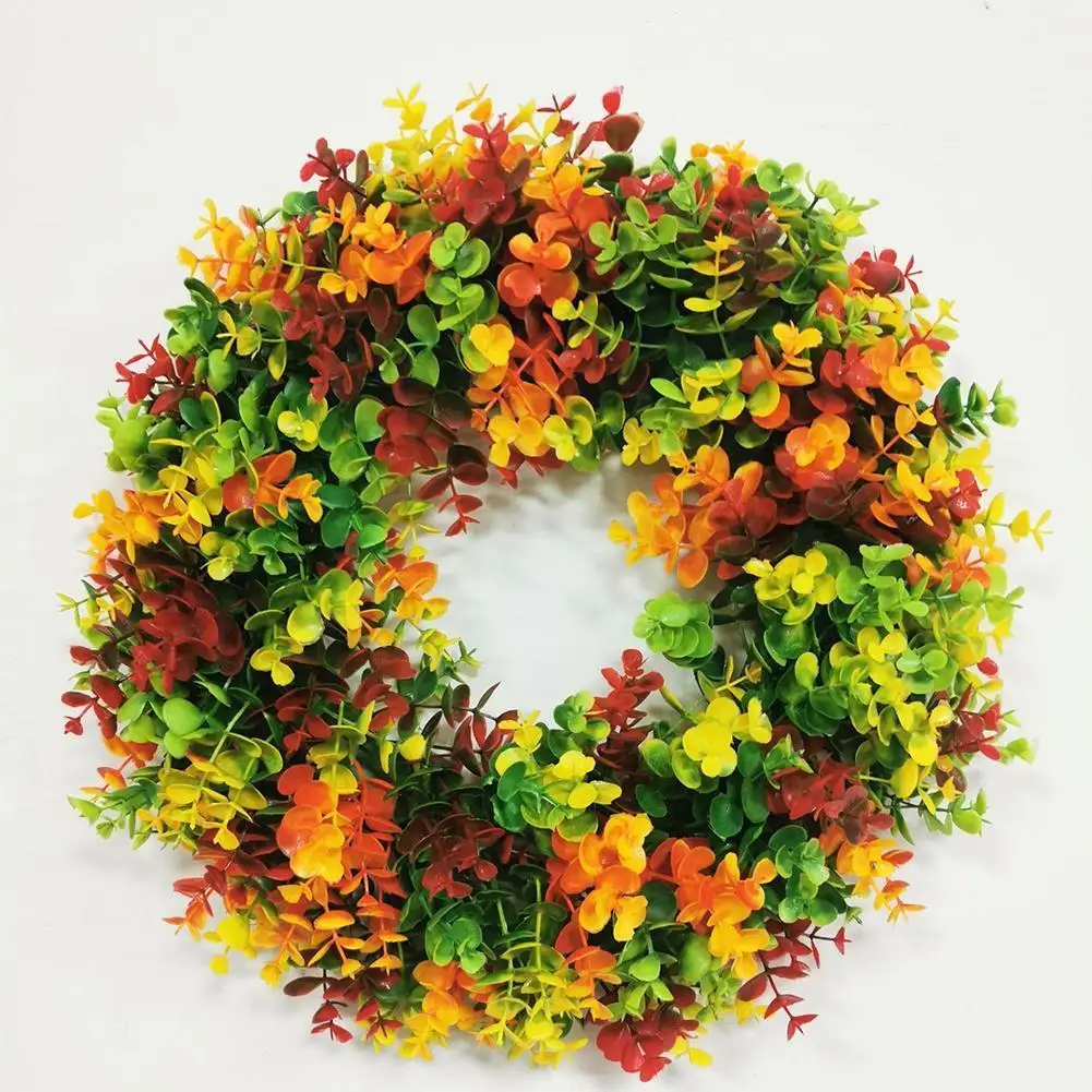 

Simulation Garland Eucalyptuse Wreath Field Round Handmade Door Wedding Accessories Party Autumn ing Wreaths Decoration U7O6