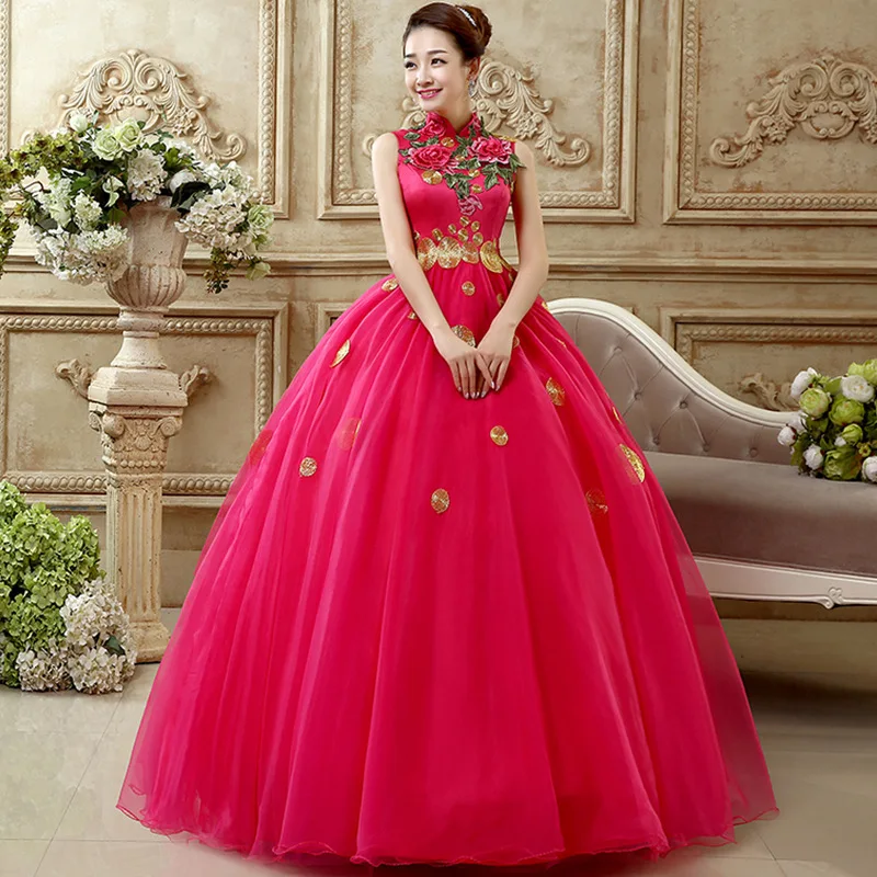 Ярко розовые платья Quinceanera с аппликацией бальное платье для выпускного вечера