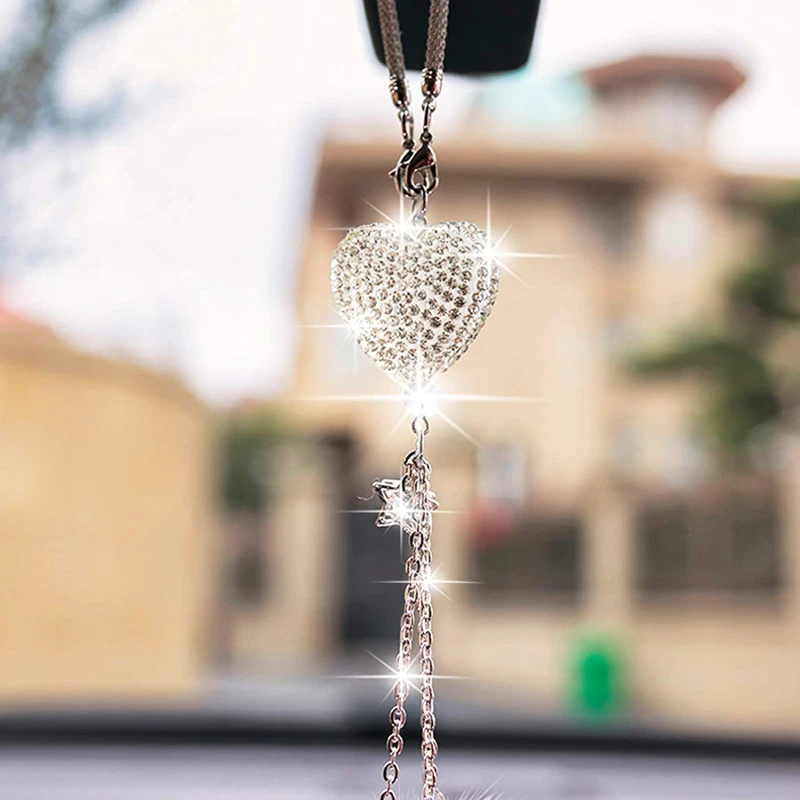 Bling автомобильные аксессуары для женщин и девочек с подвесками в виде милых
