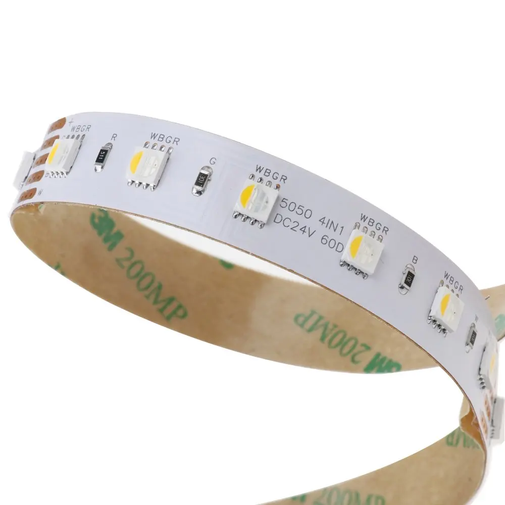 Светодиодная лента RGBWW 4 цвета в 1 SMD 5050 RGB и теплый белый гибкий волшебный