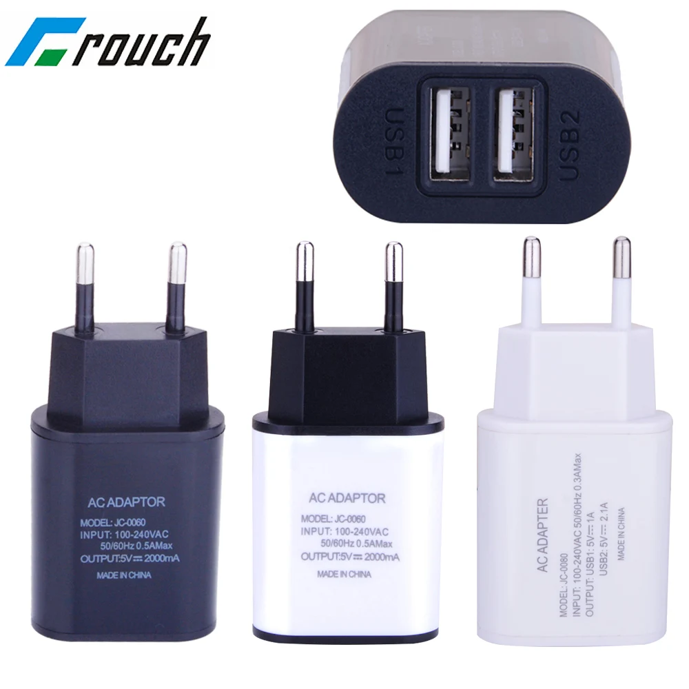 2 USB Charger 5V 2A EU Plug adapter Wall Mobile Phone Charger Portable Charge Micro Cable For Samsung Xiaomi Charging Tablet