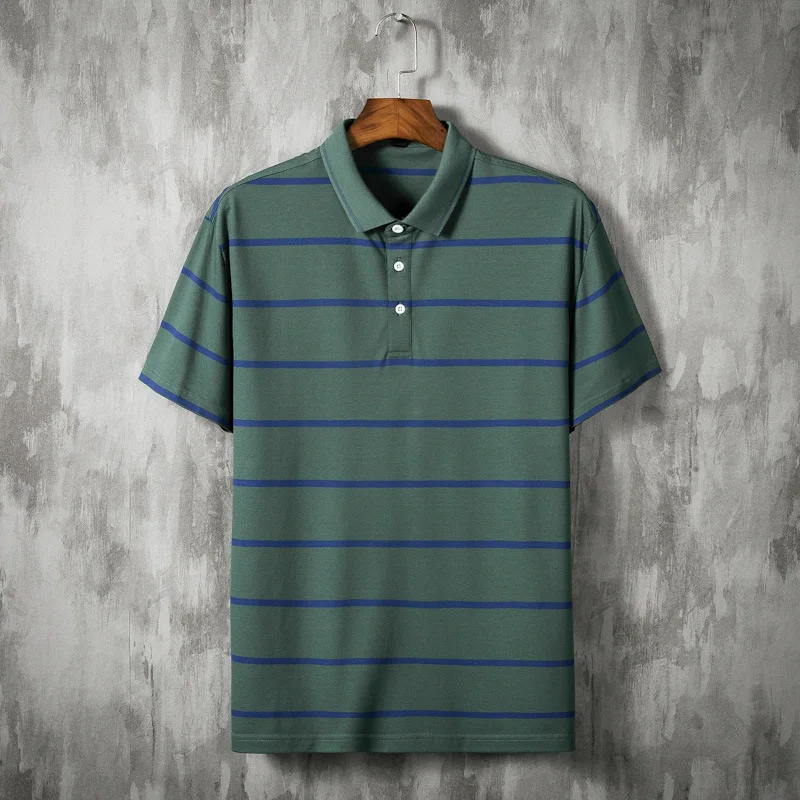 

New Arrival Fashion Super Large Summer Men Short Sleeve Loose Cotton Striped Knitted T Shirt Plus Size XL 2XL3XL4XL5XL 6XL7XL8XL