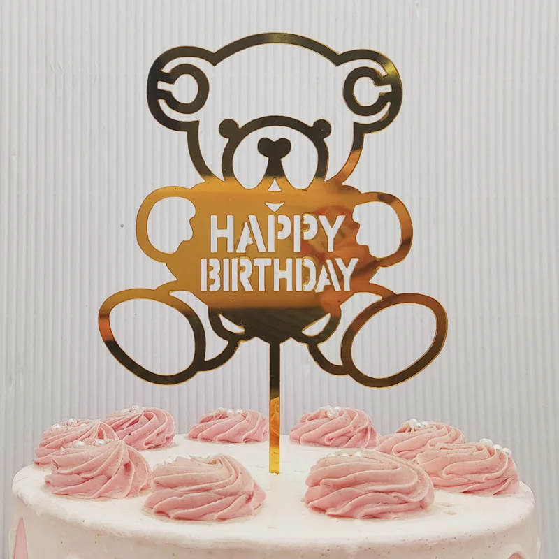 О Детская фотография золотистый акриловый фон для детской вечеринки торты флаг