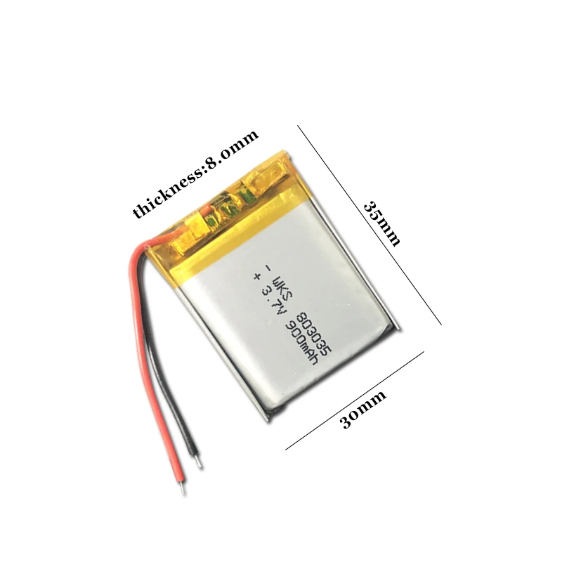 3 7 V Lipo cells 803035 900mah литиевая полимерная аккумуляторная батарея для MP3 MP4 MP5 GPS Bluetooth