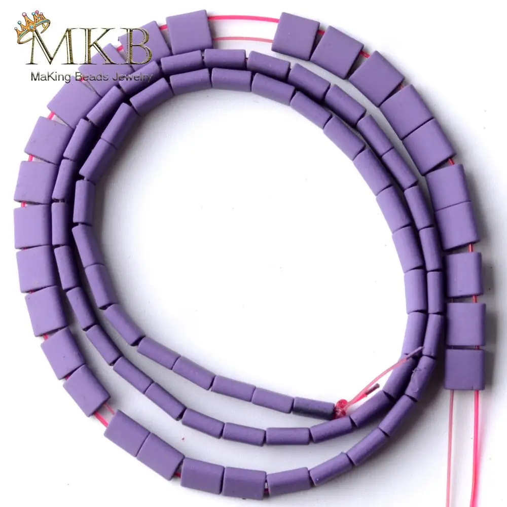 

Purple Hematite Natural Stone Matte Rubber Square Beads For Jewelry Making 5*5mm Space Loose Beads Diy Bracelet Jewellery 15"