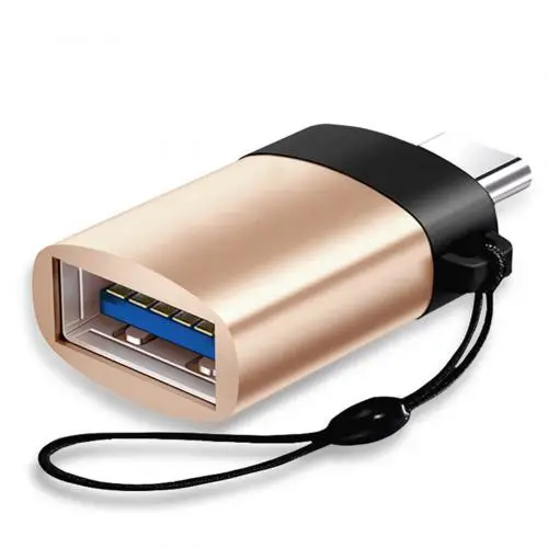 Champagne Gold Портативный Высокоскоростной USB 3,0 type-C Мужской и Женский OTG адаптер конвертер передачи данных для Samsung Galaxy S8 s9 note 8 a5 - Цвет: Champagne Gold
