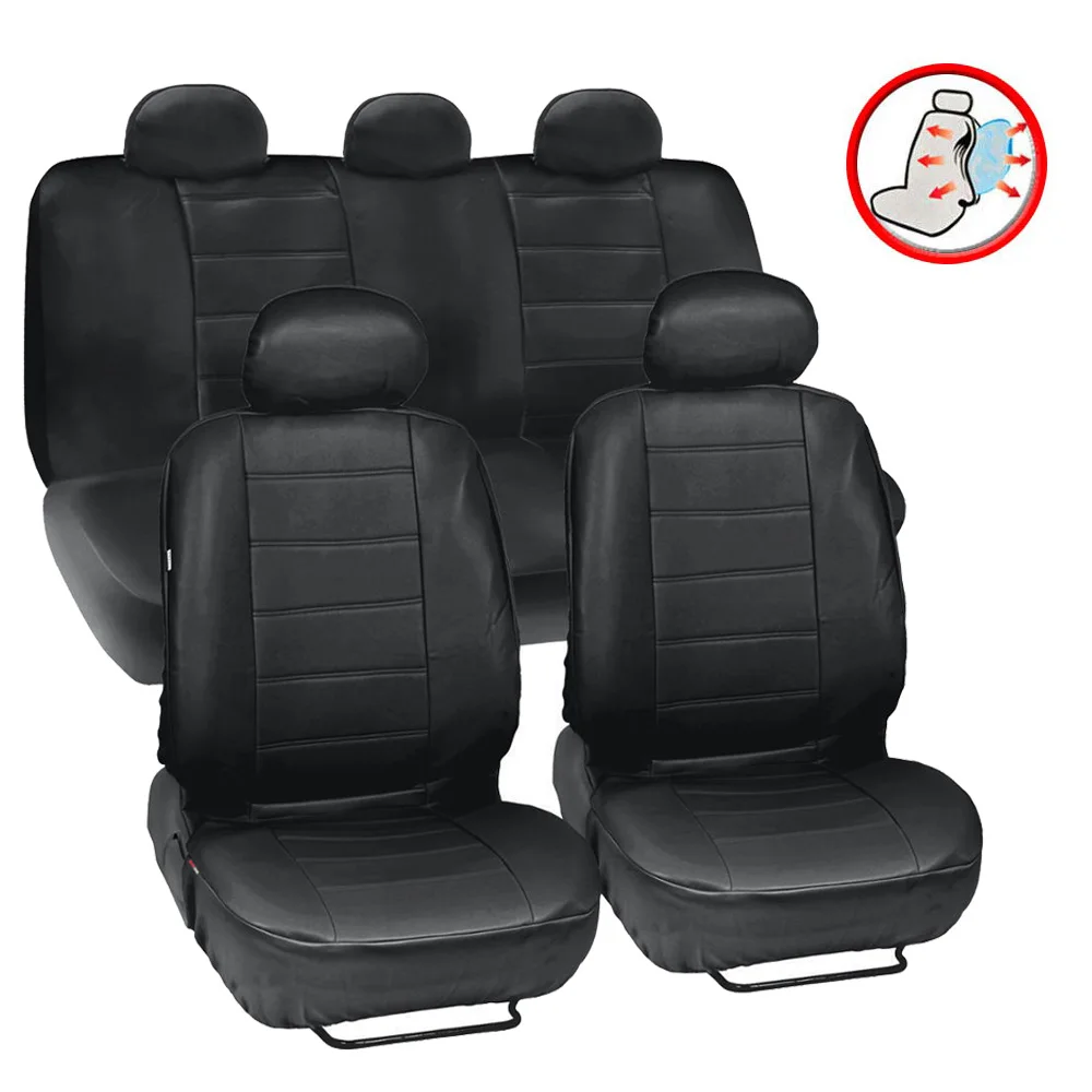 

PU Leather Car Seat Cover Set Universal Auto Accessories for VW Tiguan L 2017 2018 Mk2 Touareg 2004 2005 2006 2011 T-Roc Vento