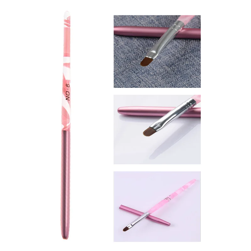 Профессиональный УФ гель для дизайна ногтей кисть ручка с крышкой розовый