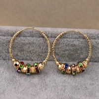 fashion trendy statement hoop earrings for women gold color rainbow eardrop luxury jewelry accessories for wedding anniversary
