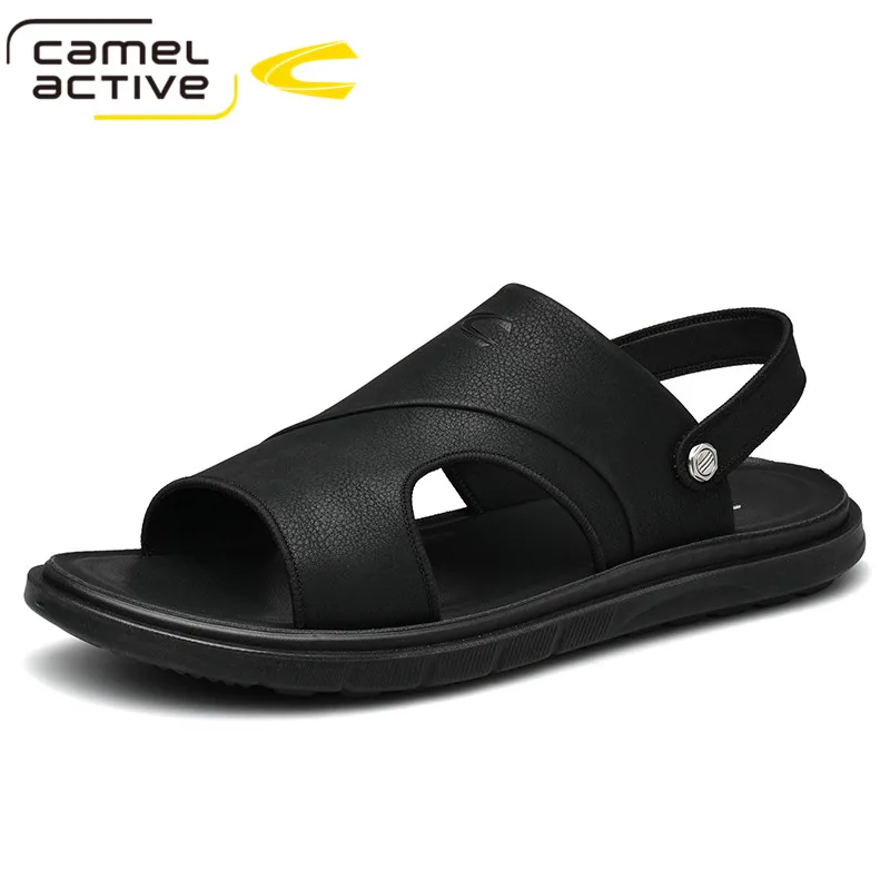 Мужские пляжные сандалии Camel Active черные повседневные Шлепанцы из искусственной