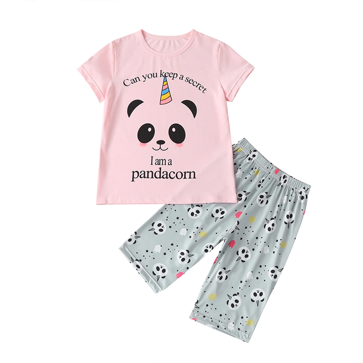 

Детская одежда для сна для девочек с рисунком панды; Детские пижамы; Розовые пижамы для девочек; Детские пижамные комплекты; Одежда для сна