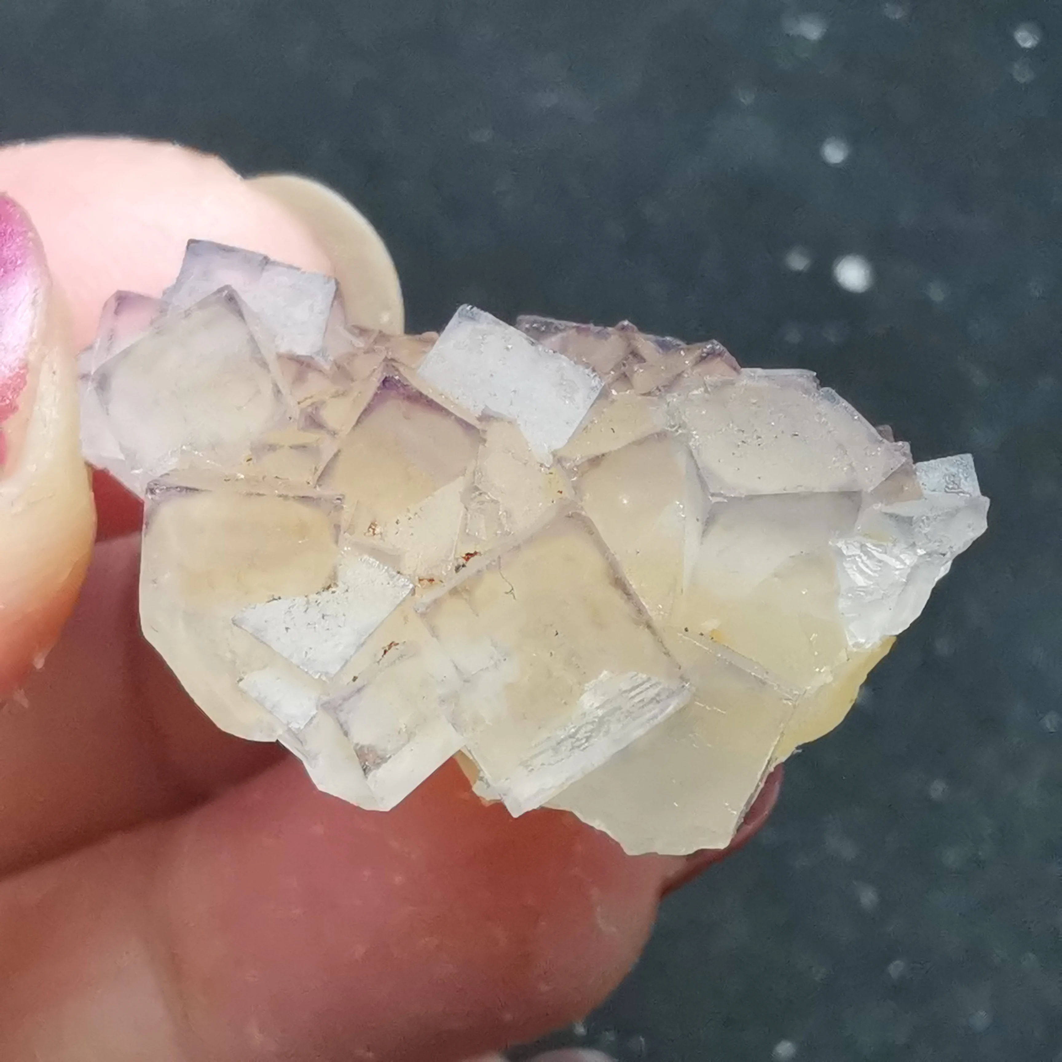 

13gNatural purple edge fluorite and quartz mineral original stone teaching specimen Reiki energy home decoration collection