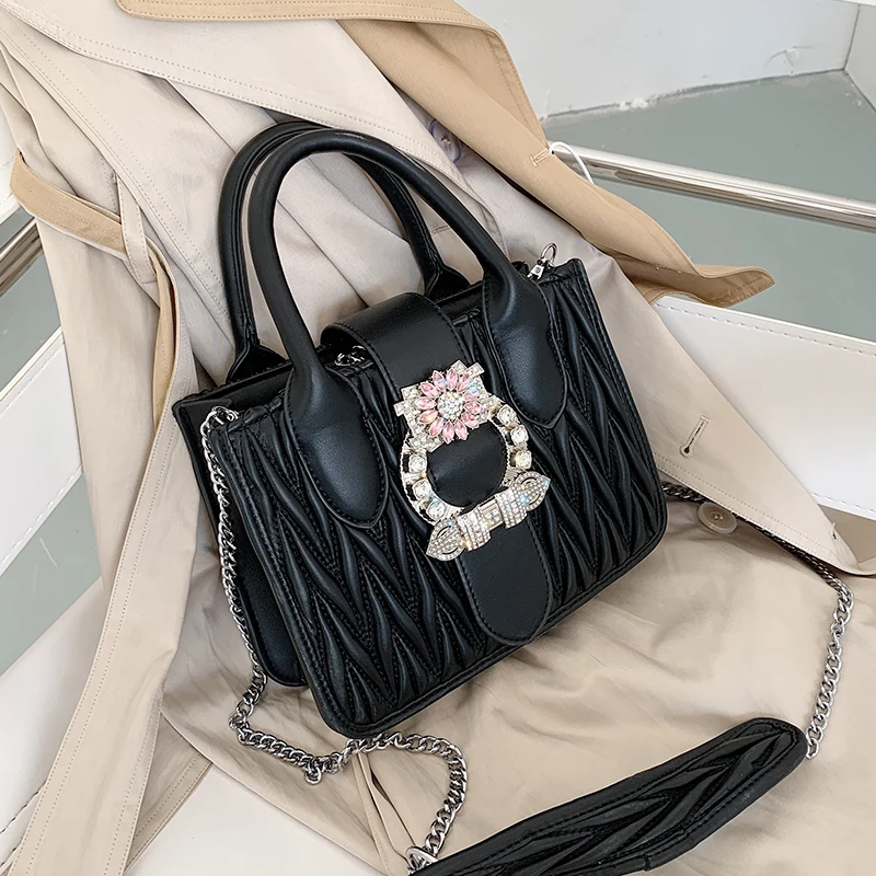 

NEW French Design Fashion Rhombus Handbag & Elegant Shoulder Bag Messenger Bag Width 22cm Height 17cm Thickness 8cm