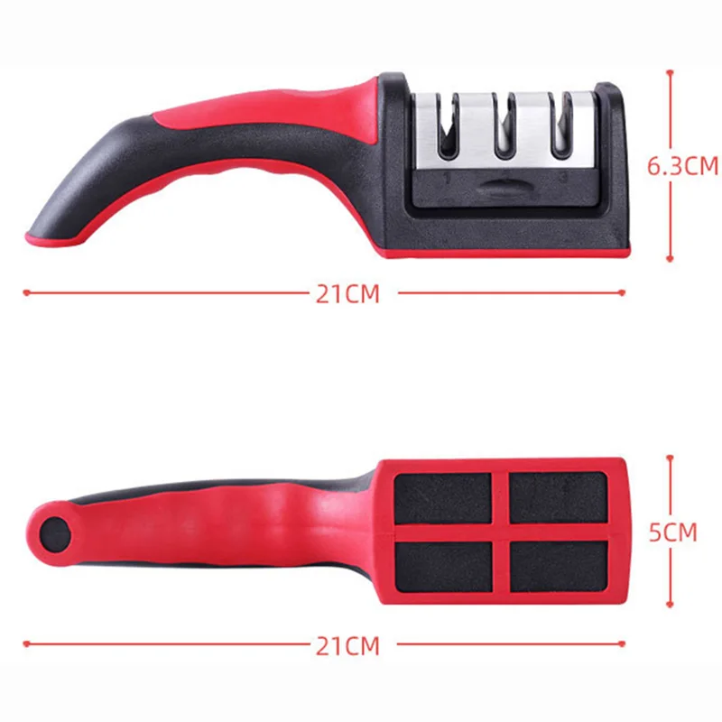 

Multifunctional three-stage sharpening stone kitchen household sharpener quick sharpening manual diamond professional grinding