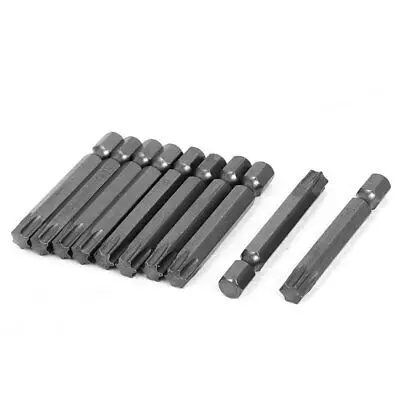 

T40 Type 1/4" Hex Shank 50mm Length Magnetic Torx Screwdriver Bits 10pcs