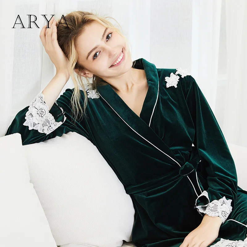 Женское зимнее бархатное платье ARYA с длинным рукавом плотное банное сексуальная