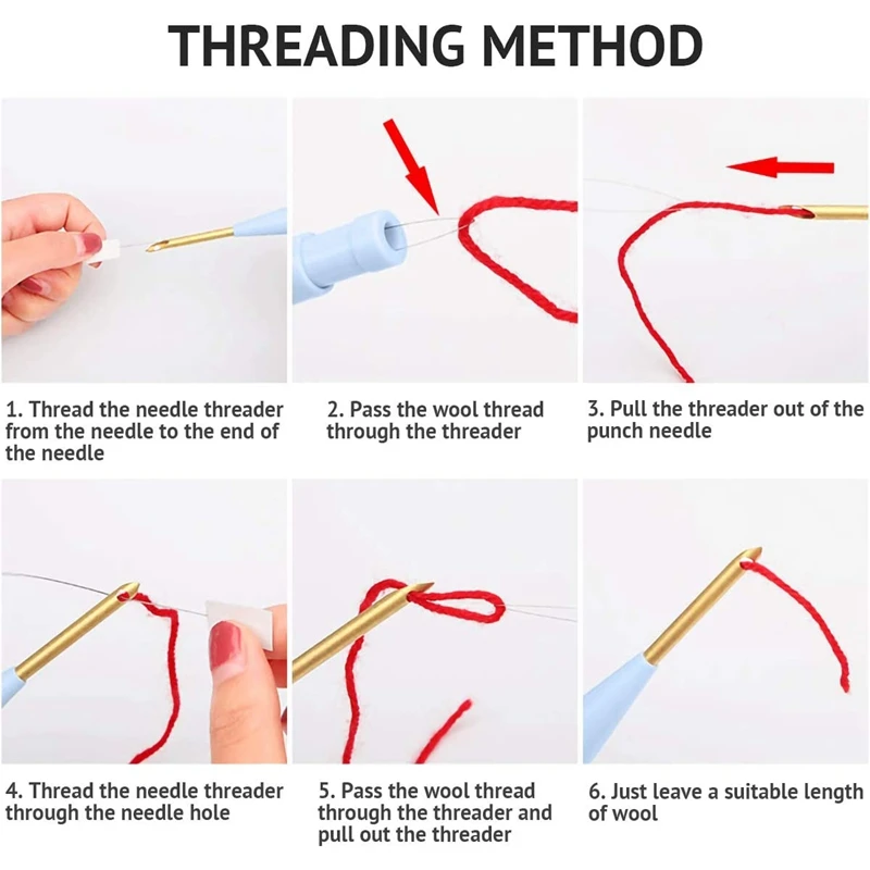 

ic Embroidery Pen Punch Needle Pen Set Embroidery Craft Tool with Hoop &Embroidery Cloth for DIY Sewing Embroidery