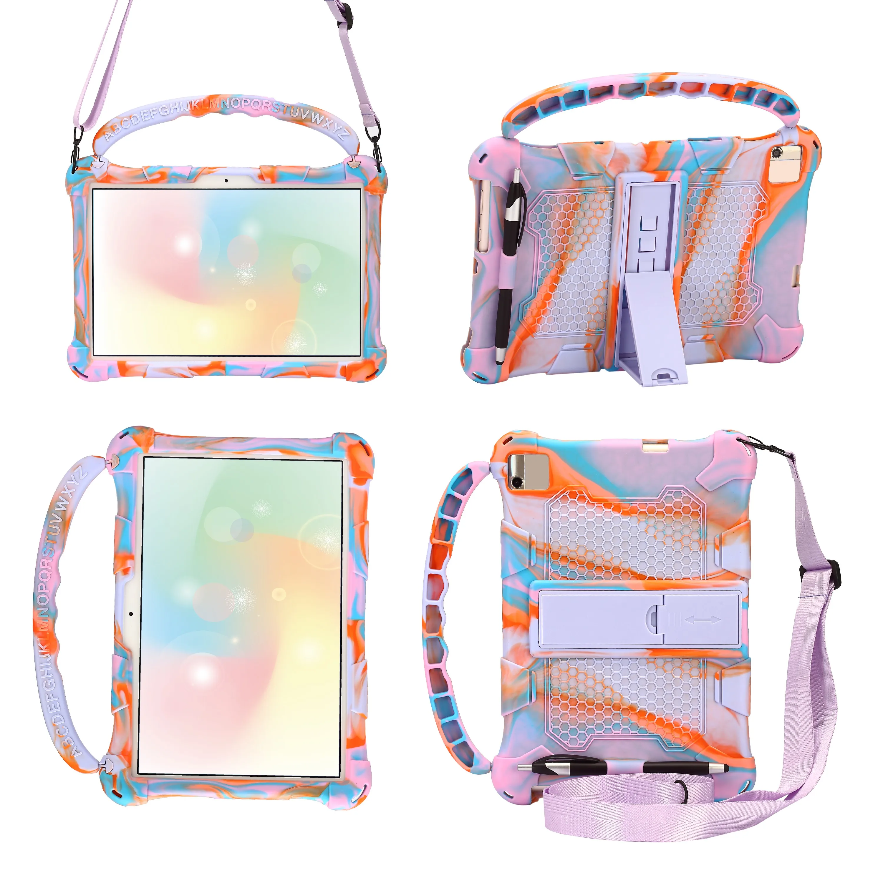 

case for Samsung Galaxy Tab S5E 2019 SM-T720 SM-T725 new released Galaxy tab S5E 10.5" tablet stand Silicone kids cover + strap