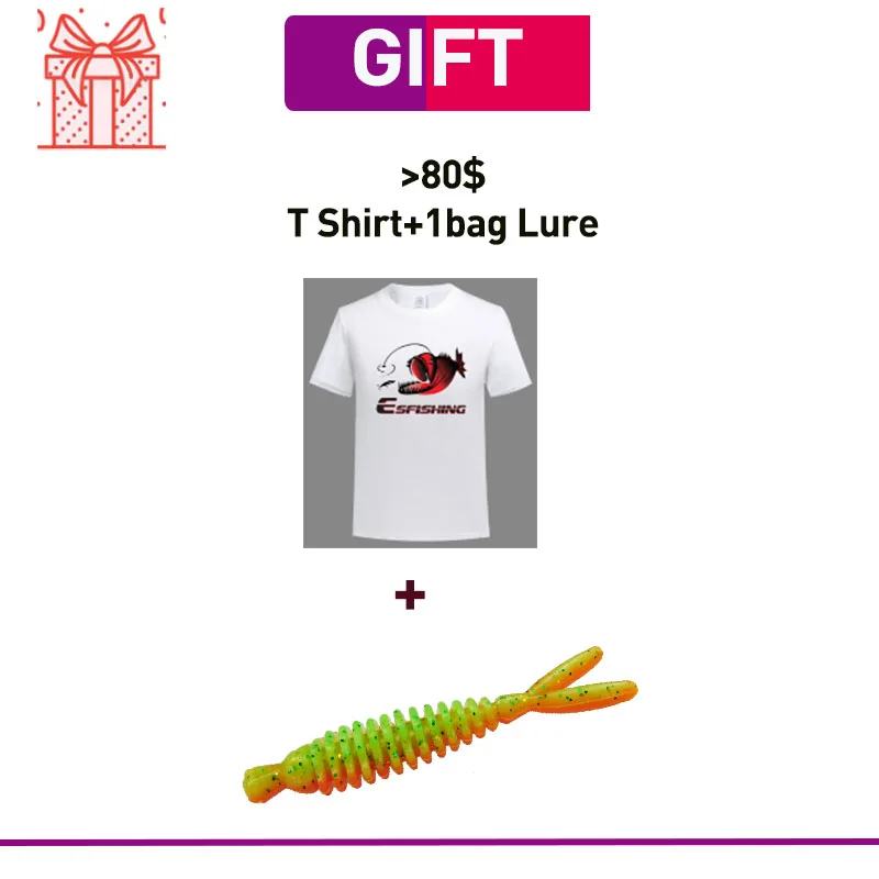 

ESFISHING 2021 328 Gift Fishing Lure VEST Gloves Cap soft bait