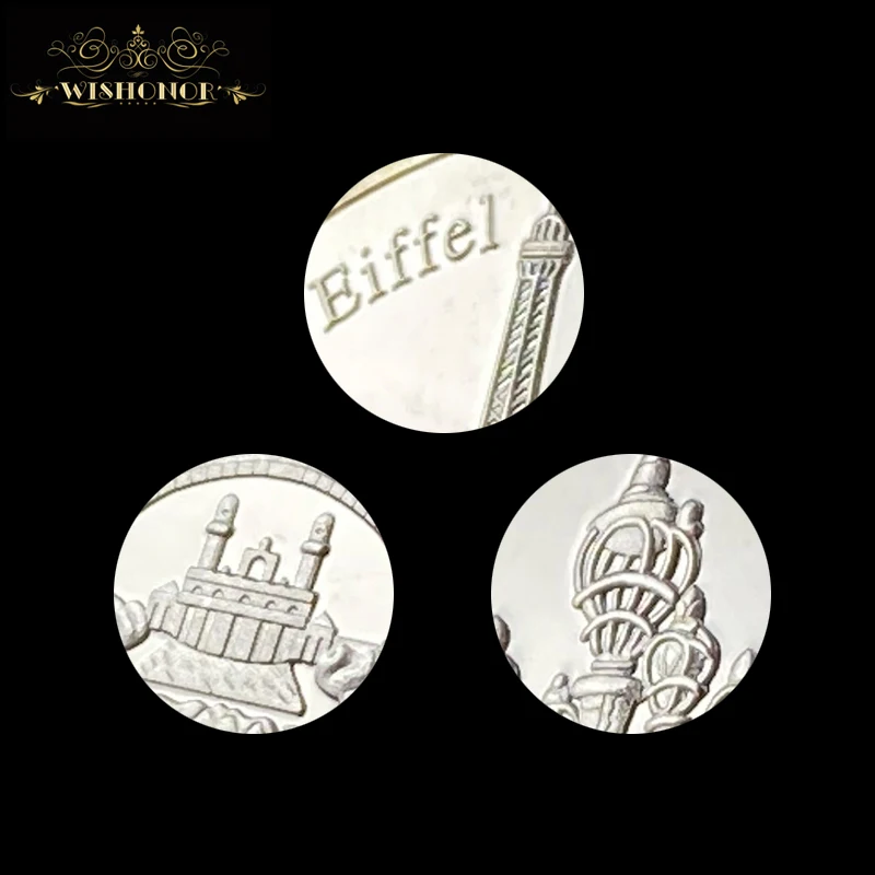 Французская памятная монета в Париже модная Обычная позолоченная Эйфелева башня