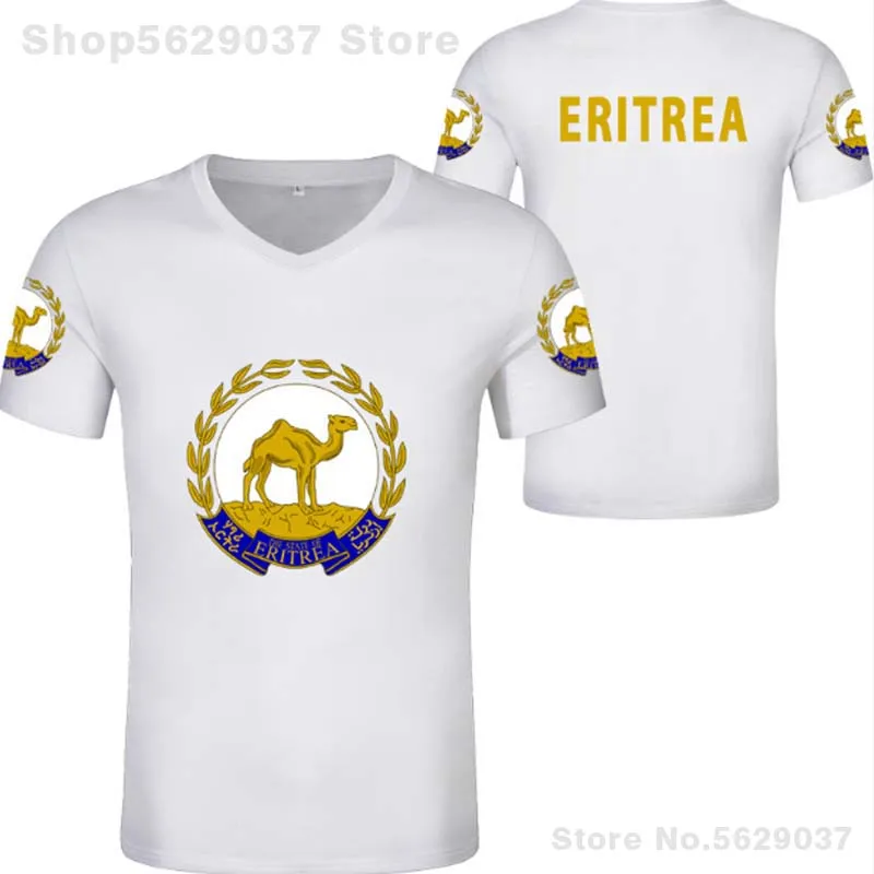 Футболка с флагом Эритреи Мужская футболка коротким рукавом свободное имя номер