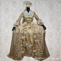 cosplaydiy marie antoinette dress rococo dress with hat petticoat for customer