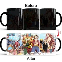Drop Shipping 1Pcs 350ml New Creative Cartoon Anime One Piece Creative Milk Coffee Cup Color Changing Mug Birthday Gift for Kids