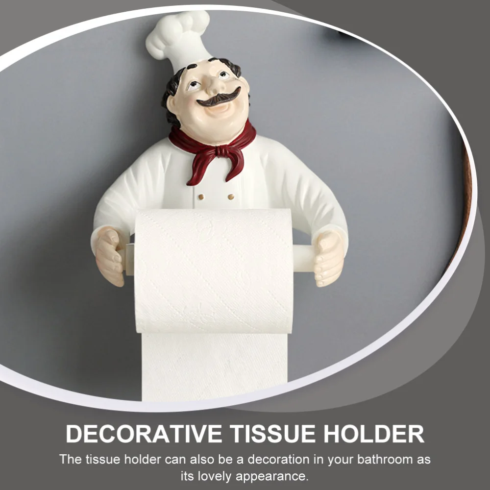 

1pc Creative Chef Paper Rack Paper Towel Dispenser Tissue Organizer Home Decor