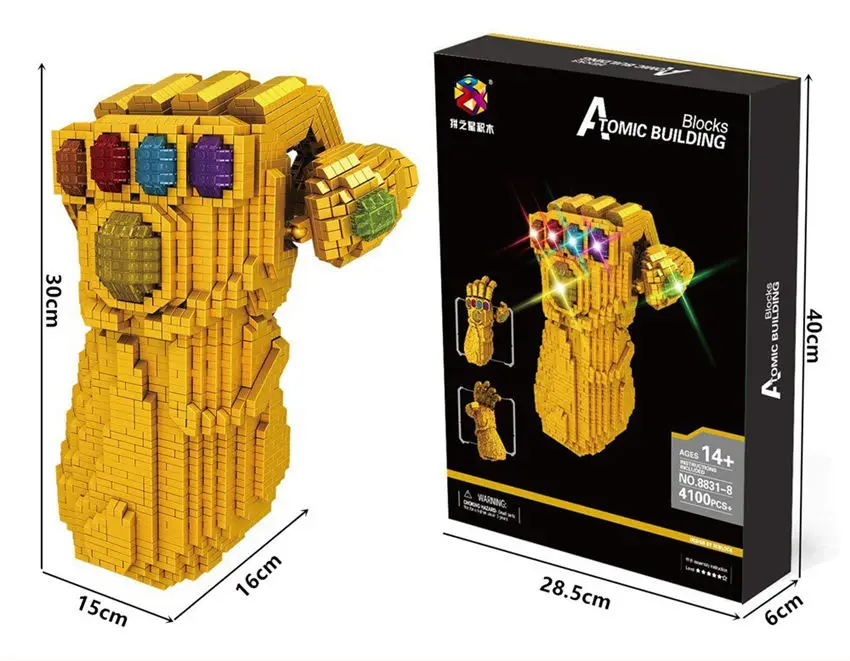 

3910pcs Diamond Thonas Gloves with Energy Stone and Long Tongue Venom 3d Model Building Kits Mirco Bricks Blocks Kids Toy