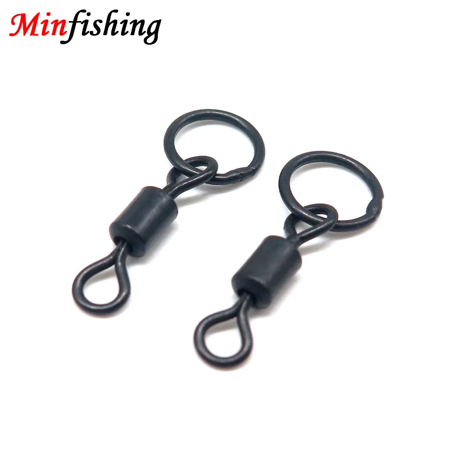 Minfishing 50 шт./лот черная застежка для ловли карпа с твердым кольцом зажим рыбалки
