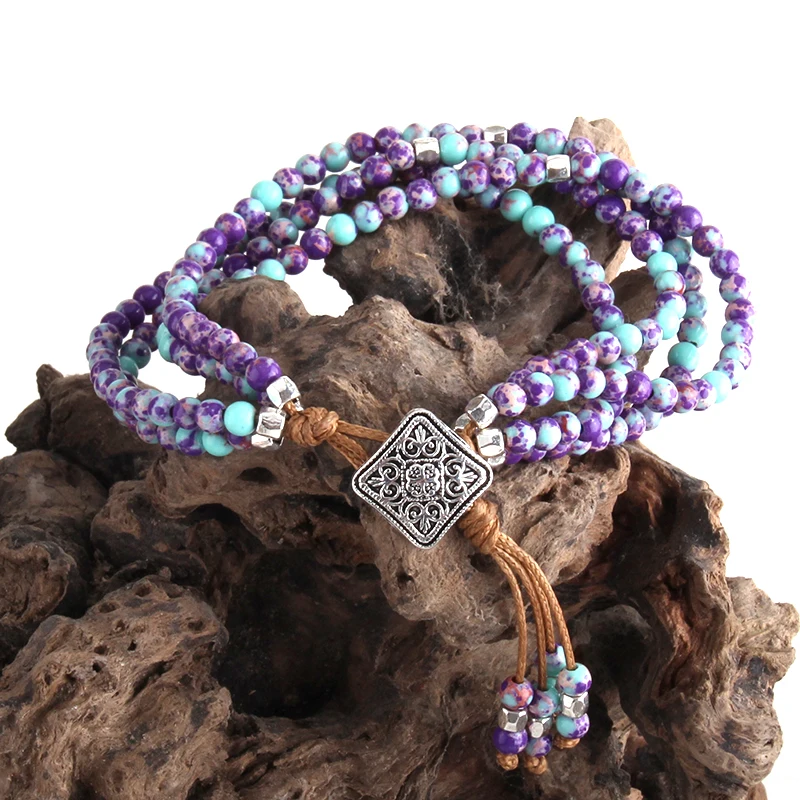 RH Fashion Beautiful Jewelry Colorful Natural Stone Wrap Beaded Braceletes DropShip | Украшения и аксессуары