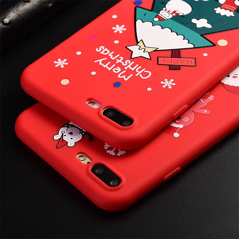 Красный роскошный Рождественский подарок дерево снег чехол для телефона Apple iPhone