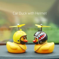 road bike motor riding cycling car decor duck broken wind with helmet car accessories without lights small yellow duck