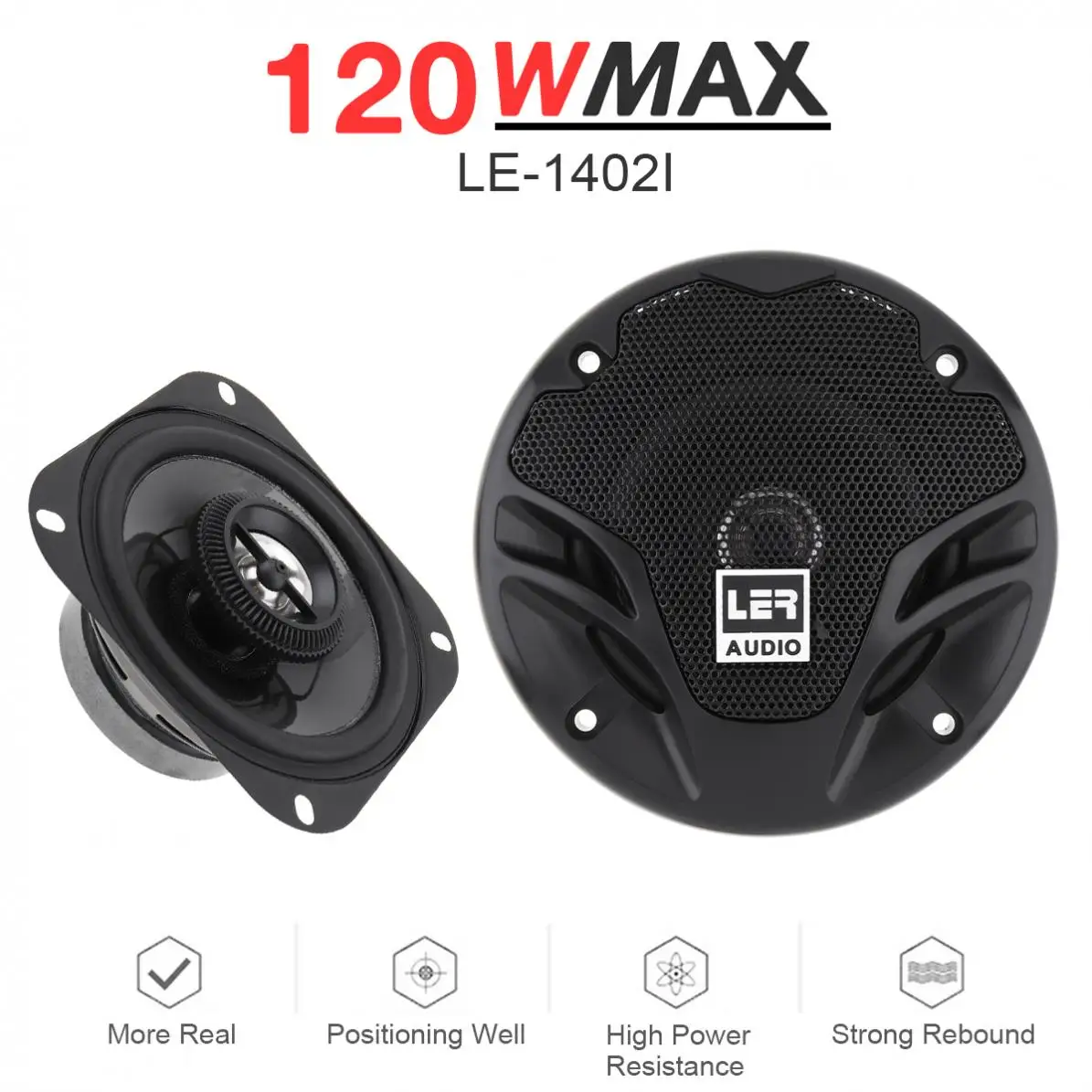 2pcs 4 Inch 12V 120W 2 Way Universal Car Coaxial Speakers Audio Stereo Full Range Frequency HiFi for Car Audio System Modified 2pcs 4 Inch 12V 120W 2 Way Universal Car Coaxial Speakers Audio Stereo Full Range Frequency HiFi for Car Audio System Modified