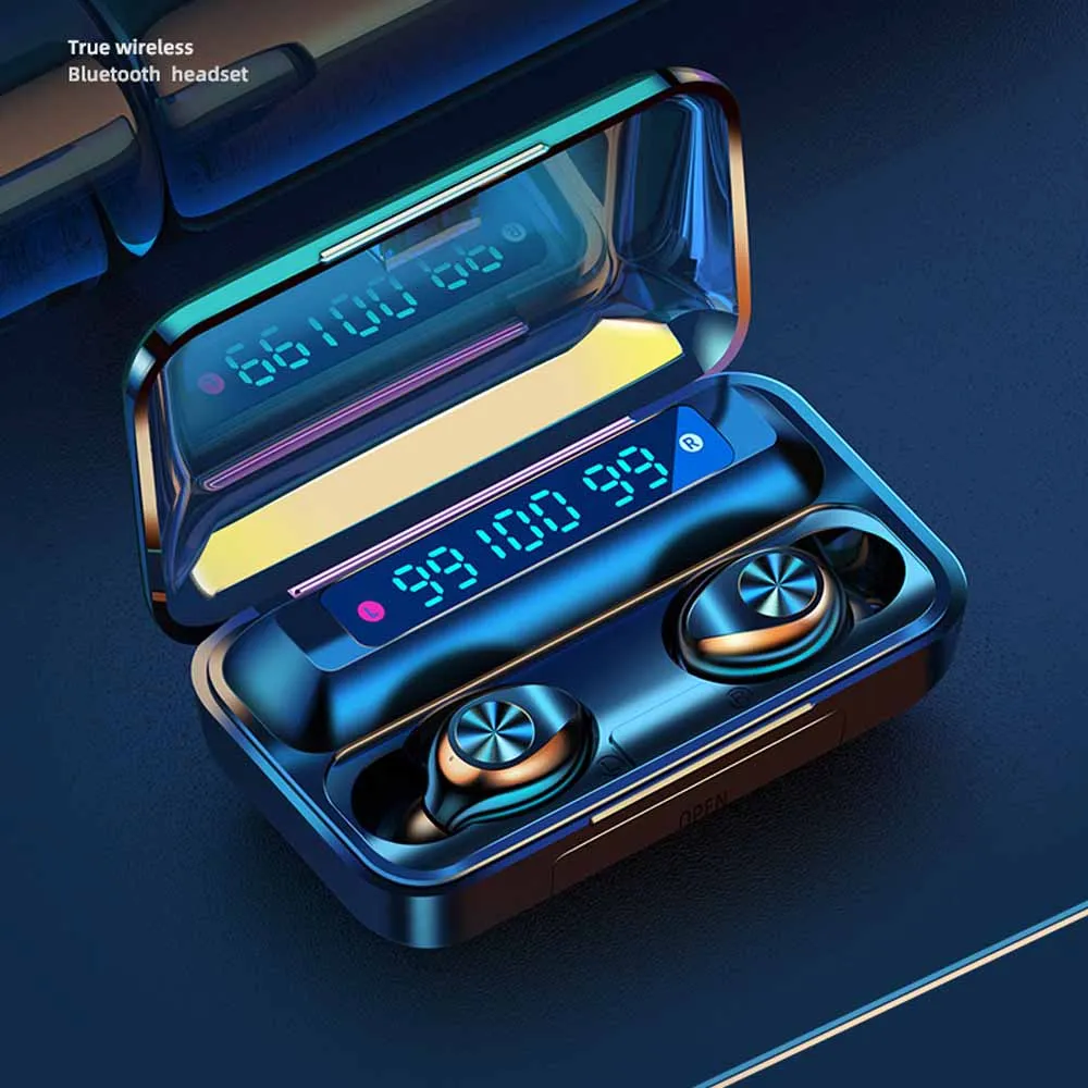 

TWS Wireless Bluetooth 5.0 Earphone 2200m HIFI Mini 9D Stereo Sports Waterproof Running Headset Support iOS/Android Phones