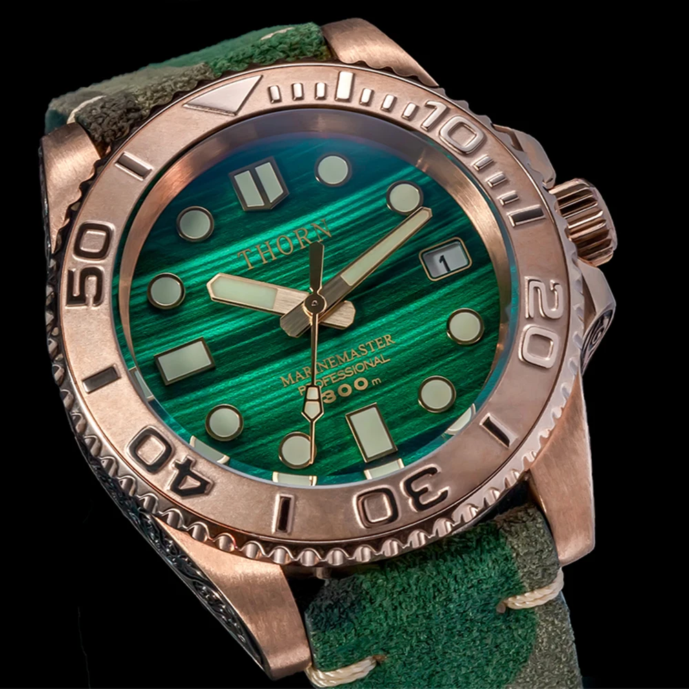 

Sports Bronze Watch Men 200M Diver Automatic Mechanical Wristwatch NH35 Movement Luxury 41mm Sapphire Crystal Luminous Clock New