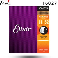 elixir elixir strings 16027 11 52 ultra thin nanoweb coated acoustic guitar strings phosphor bronze material 1 6 strings