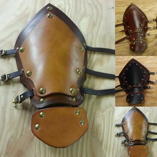 

2021 Medieval Warrior Bracer Punk Leather Gauntlet Nordic Knight Arm Cuff Armor Adult Archer Costume Gear For Men Women