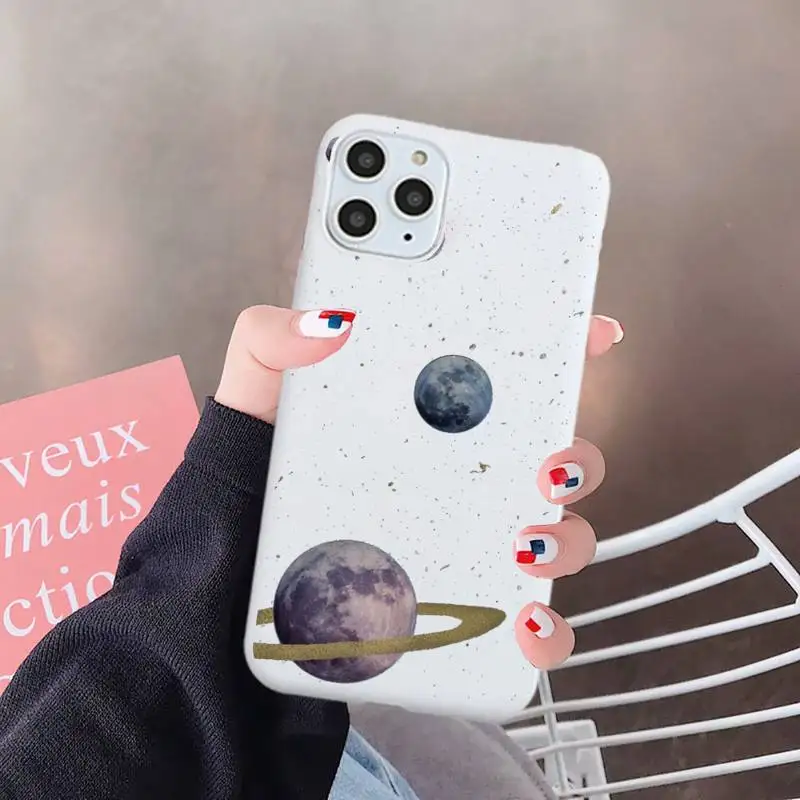 

Starry sky Universe cartoon Phone Case Candy Color for iPhone 6 7 8 11 12 s mini pro X XS XR MAX Plus